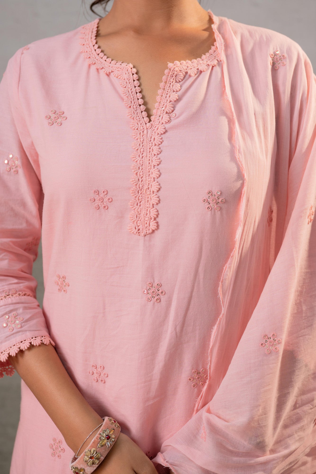 Peach Kurta Set